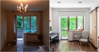 Jednopokojový byt ožil díky působivému zakomponování luxfer. Problém s malinkým 31 m² prostorem vyřešily posuvné dveře