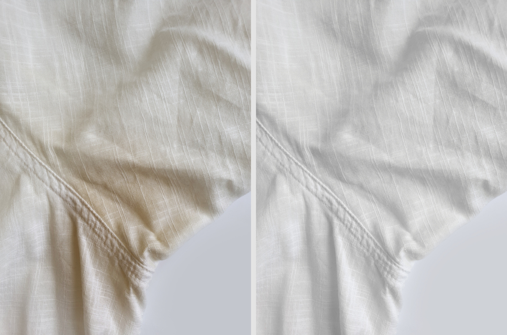 Bílé oblečení před a po