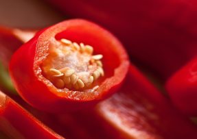Rozkrojená červená paprika