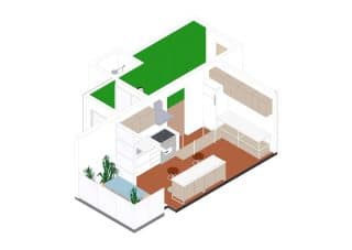Spojení dvou bytů – vizualizace