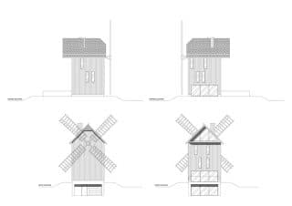 Větrný mlýn přestavěný na moderní bydlení
