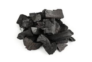 black oak coal isolated white background 1