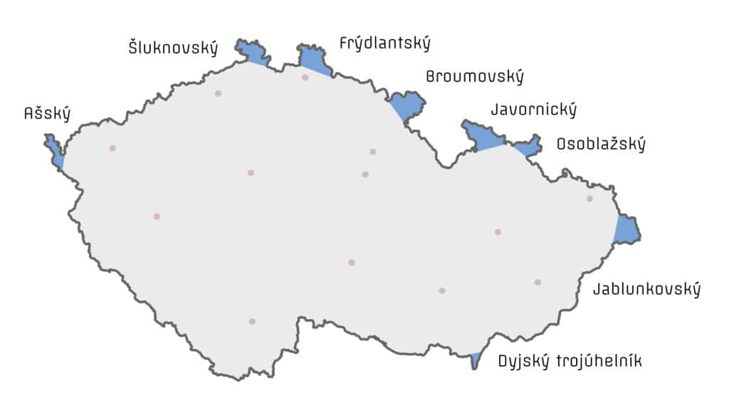 geographic salients of the czech republic in czech