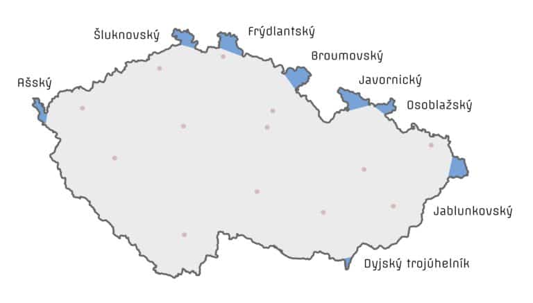 geographic salients of the czech republic in czech